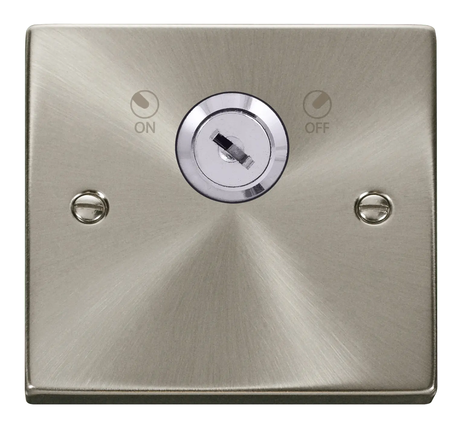 Click Scolmore Click Deco Satin Chrome 20A Double Pole Key Lockable Switch with satin chrome - VPSC660
