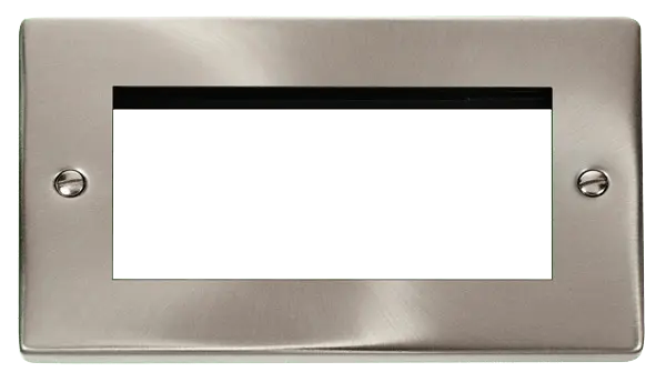 Click Deco Satin Chrome Double Plate (Quad Media Module Aperture) – VPSC312