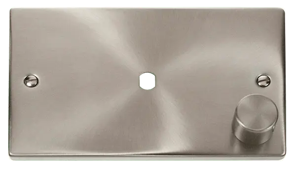 Click Scolmore Click Deco Satin Chrome Single Dimmer Plate 1000W Max with Satin Chrome Insert – VPSC185