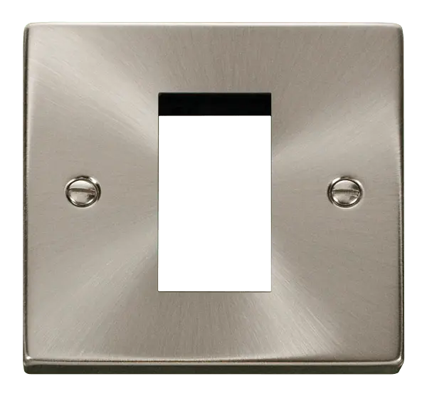 Click Deco Satin Chrome Single Plate (Single Media Module Aperture) – VPSC310