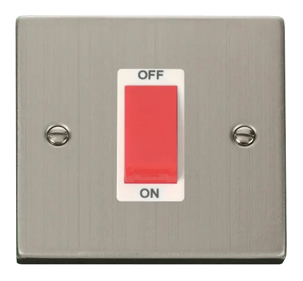 Click Deco Stainless Steel 1 Gang 45A DP Switch with White Insert – VPSS200WH