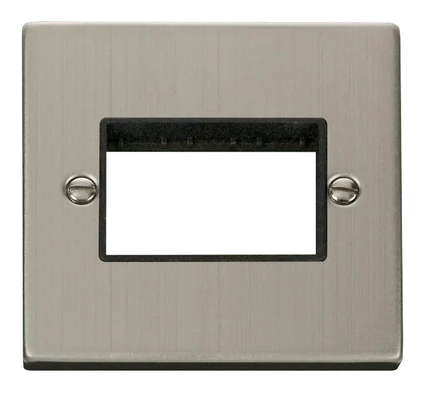 Click Deco Stainless Steel 1 Gang Plate Triple Aperture with Black Insert – VPSS403BK