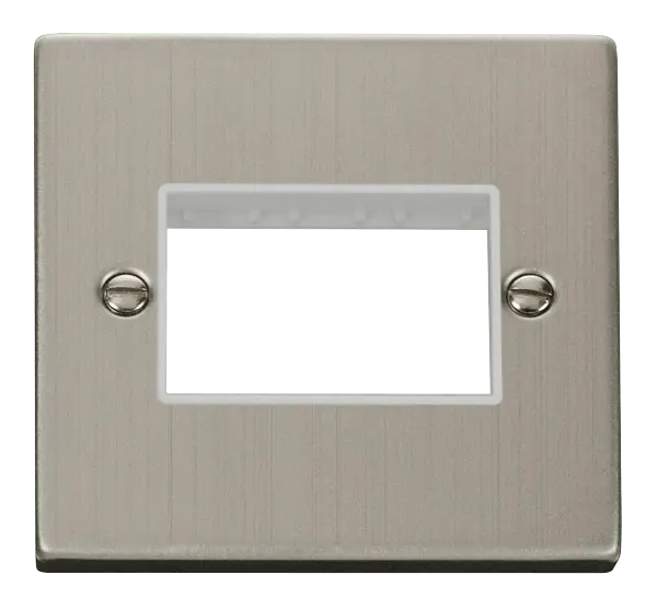 Click Deco Stainless Steel 1 Gang Plate Triple Aperture with White Insert – VPSS403WH