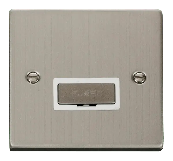 Click Deco Stainless Steel 13A Fused 'Ingot' Connection Unit with White Insert – VPSS750WH
