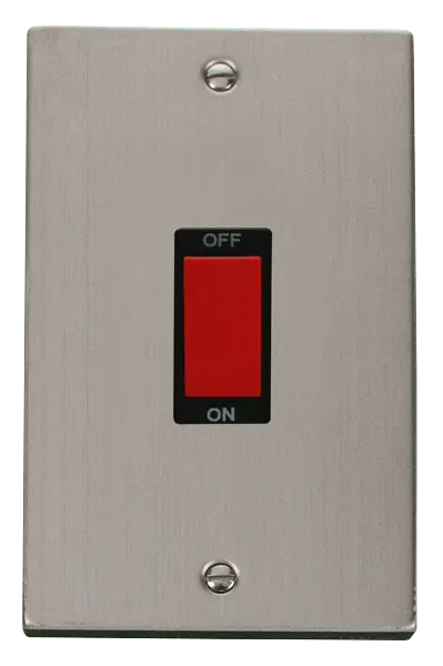 Click Deco Stainless Steel 2 Gang 45A DP Switch with Black Insert – VPSS202BK