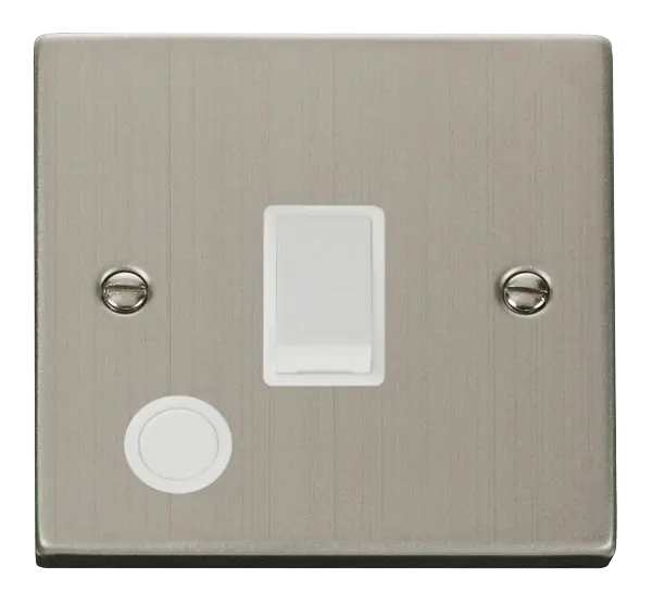 Click Deco Stainless Steel 20A 1 Gang DP Switch With Flex Outlet with White Insert – VPSS022WH