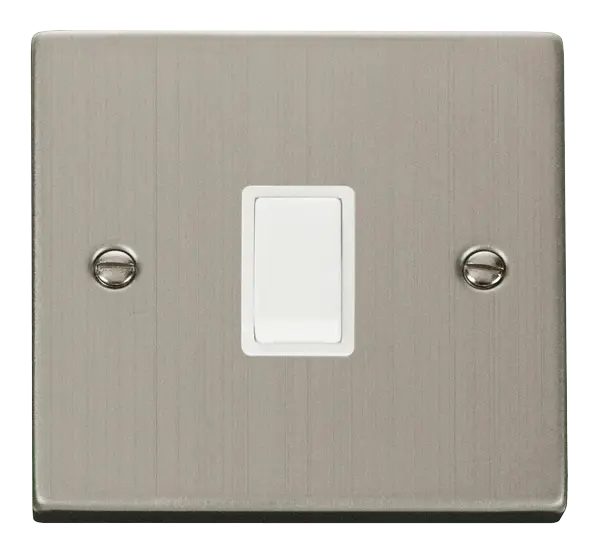 Click Deco Stainless Steel 20A 1 Gang DP Switch with White Insert – VPSS622WH
