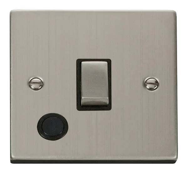Click Deco Stainless Steel 20A 1 Gang DP 'Ingot' Switch With Flex Outlet with Black Insert – VPSS522BK