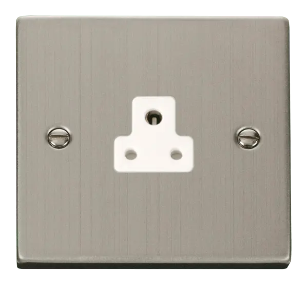 Click Deco Stainless Steel 2A Round Pin Socket Outlet with White Insert – VPSS039WH