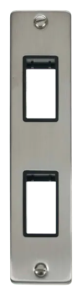 Click Deco Stainless Steel Double Architrave Plate & Aperture with Black Insert – VPSS472BK