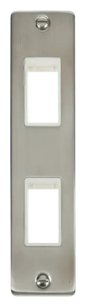 Click Deco Stainless Steel Double Architrave Plate & Aperture with White Insert – VPSS472WH