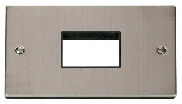Click Deco Stainless Steel Double Minigrid Plate Triple Aperture with Black Insert – VPSS432BK