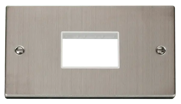 Click Deco Stainless Steel Double Minigrid Plate Triple Aperture with White Insert – VPSS432WH