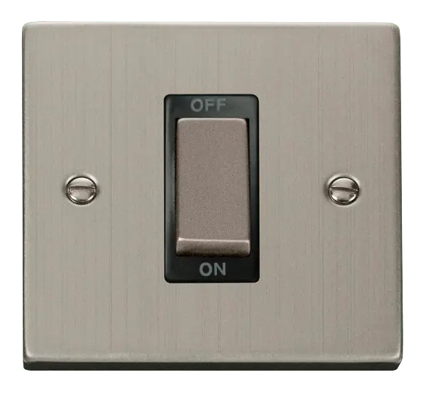Click Deco Stainless Steel Ingot 1 Gang 45A DP Switch with Black Insert – VPSS500BK