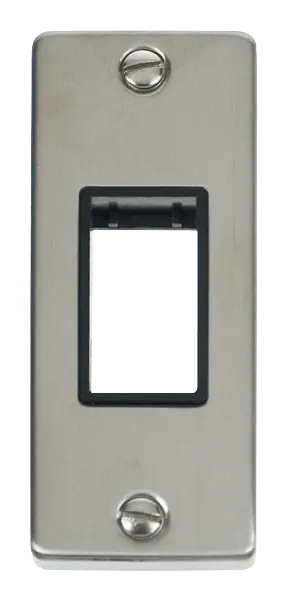 Click Deco Stainless Steel Single Architrave Plate & Aperture with Black Insert – VPSS471BK