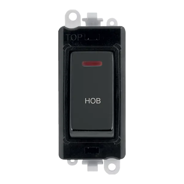 Click GridPro 20AX Double Pole Switch With LED Module - Black - Black Nickel - Hob – GM2218BKBN-HB