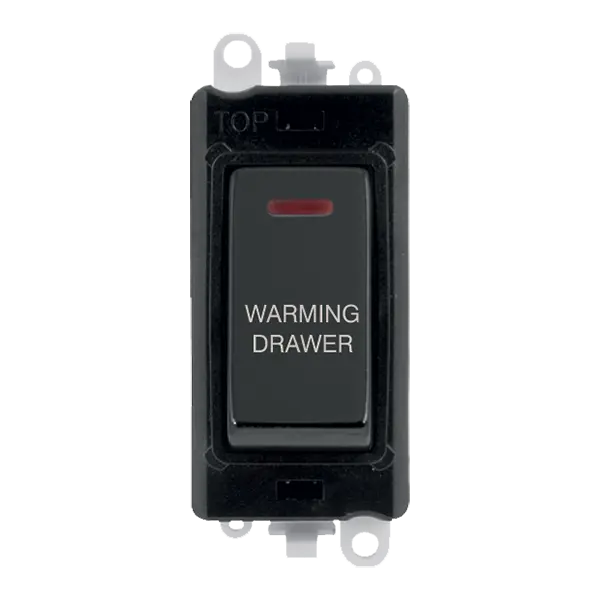 Click GridPro 20AX Double Pole Switch With LED Module - Black - Black Nickel - Warming Drawer – GM2218BKBN-WDR