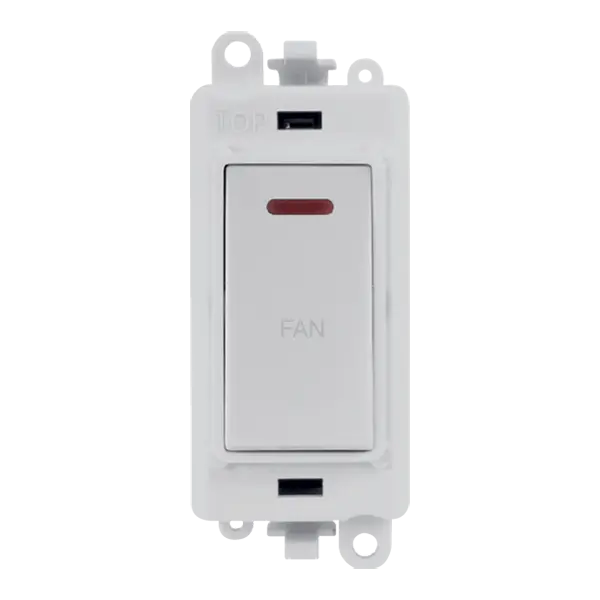 Click GridPro 20AX Double Pole Switch With LED Module - Polar White - Fan – GM2218PW-FN