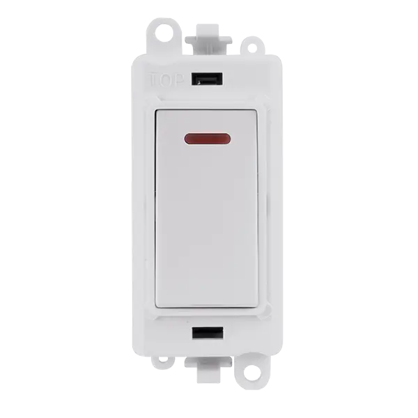 Click GridPro 20AX Double Pole Switch With LED Module - Polar White – GM2218PW