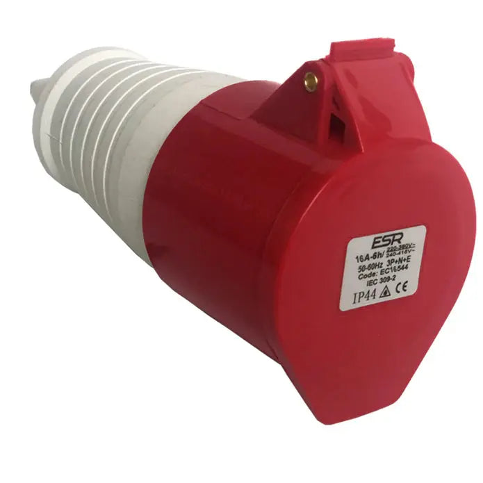 ESR 16 Amp 5 Pin Eco Coupler Socket 3P+N+E Industrial IP44 Red 415V EC16544 ESR