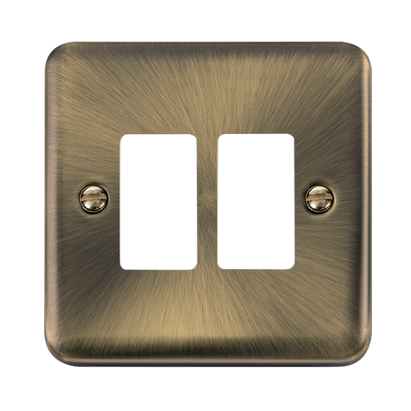 Click GridPro 2 Gang GridPro Frontplate - Antique Brass – DPAB20402