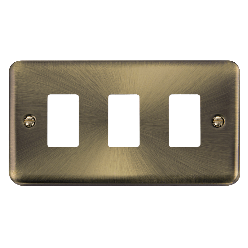Click GridPro 3 Gang GridPro Frontplate - Antique Brass – DPAB20403