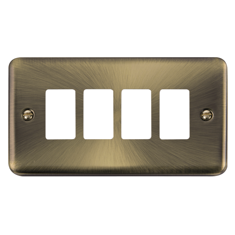 Click GridPro 4 Gang GridPro Frontplate - Antique Brass – DPAB20404