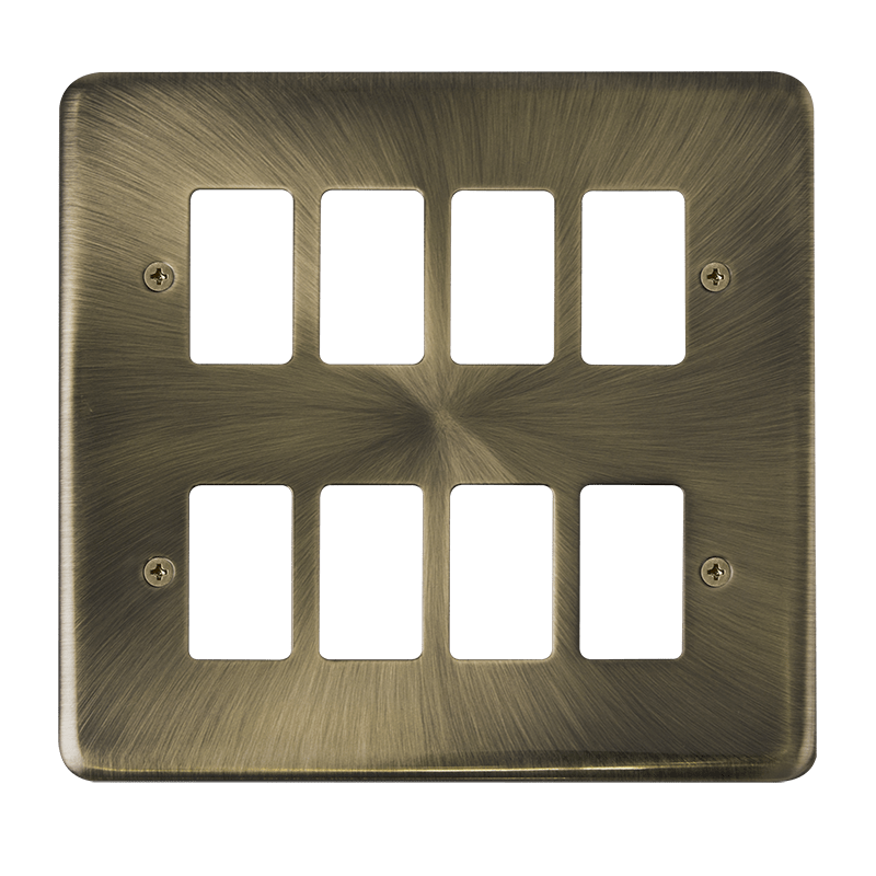 Click GridPro 8 Gang GridPro Frontplate - Antique Brass – DPAB20508