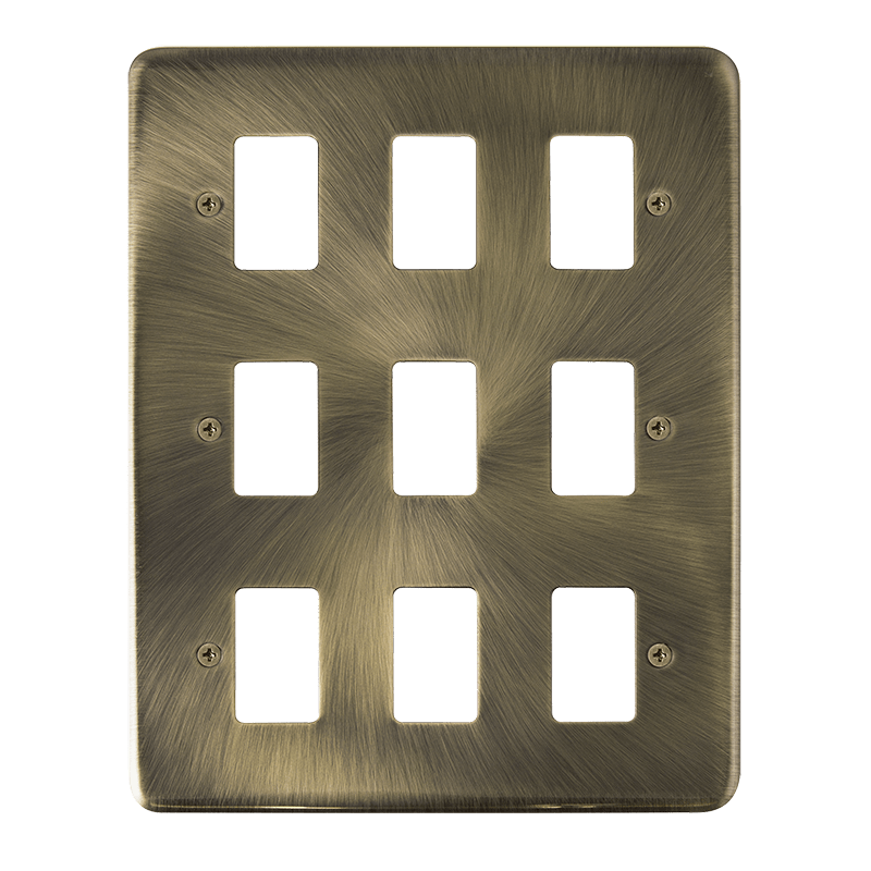 Click GridPro 9 Gang GridPro Frontplate - Antique Brass – DPAB20509