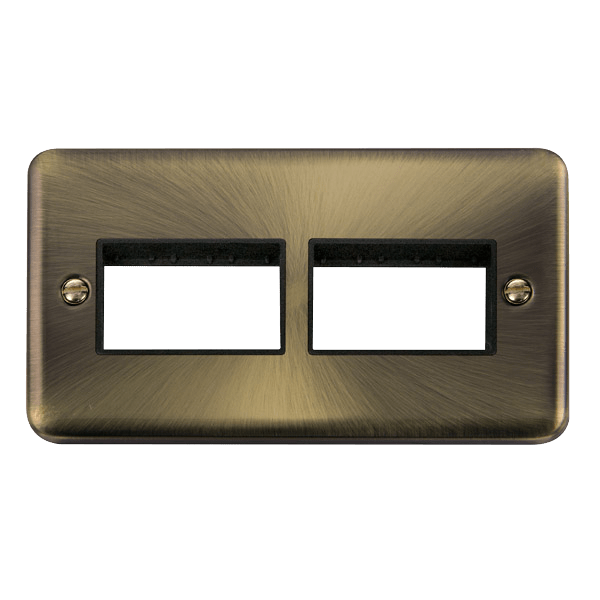 Click MiniGrid 2 Gang MiniGrid Unfurnished Plate - 2 x 3 Apertures – DPAB406BK