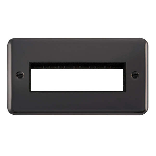 Click MiniGrid 2 Gang MiniGrid Unfurnished Plate - 6 In-Line Apertures – DPBN426BK