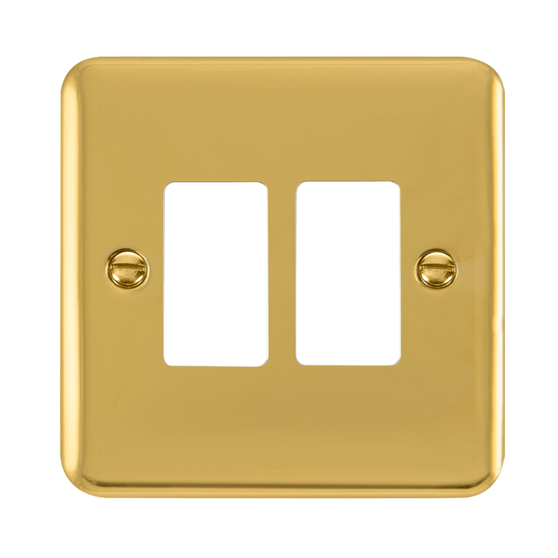 Click GridPro 2 Gang GridPro Frontplate - Polished Brass – DPBR20402