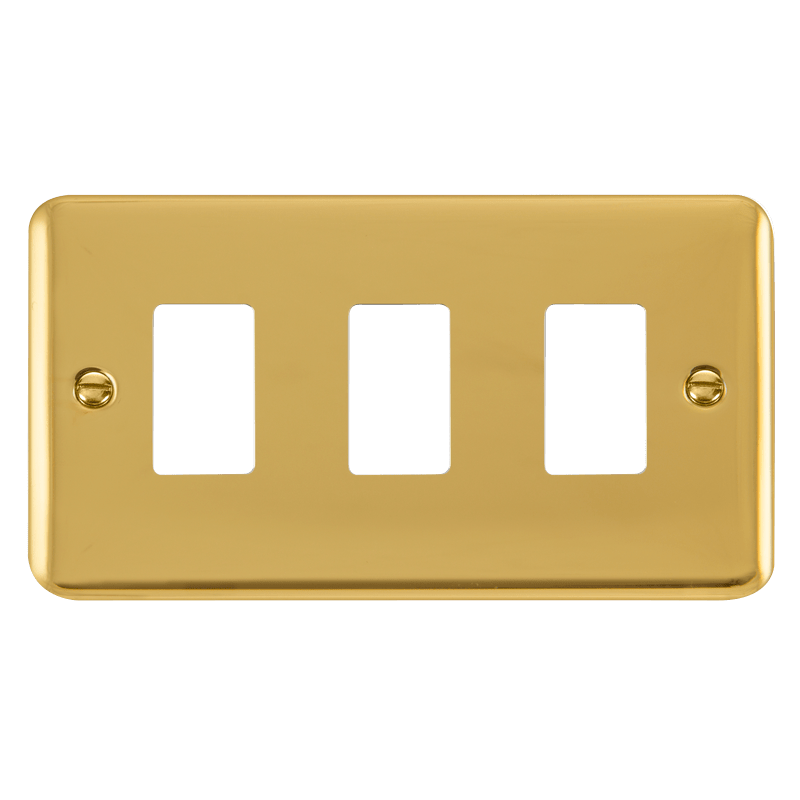 Click GridPro 3 Gang GridPro Frontplate - Polished Brass – DPBR20403