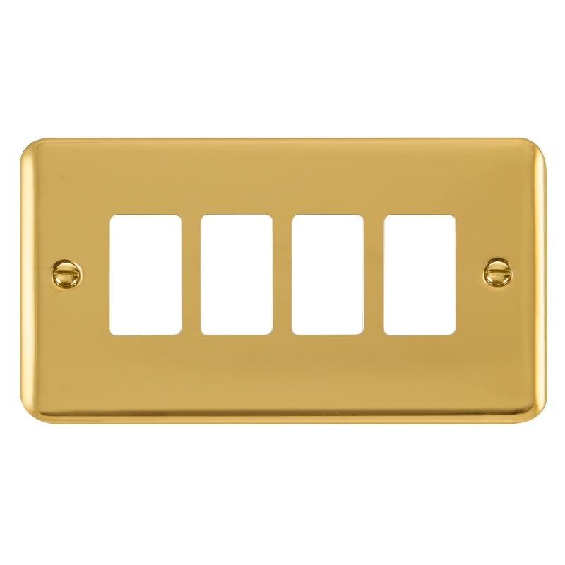 Click GridPro 4 Gang GridPro Frontplate - Polished Brass – DPBR20404