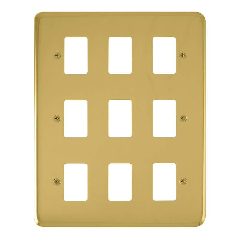 Click GridPro 9 Gang GridPro Frontplate - Polished Brass – DPBR20509