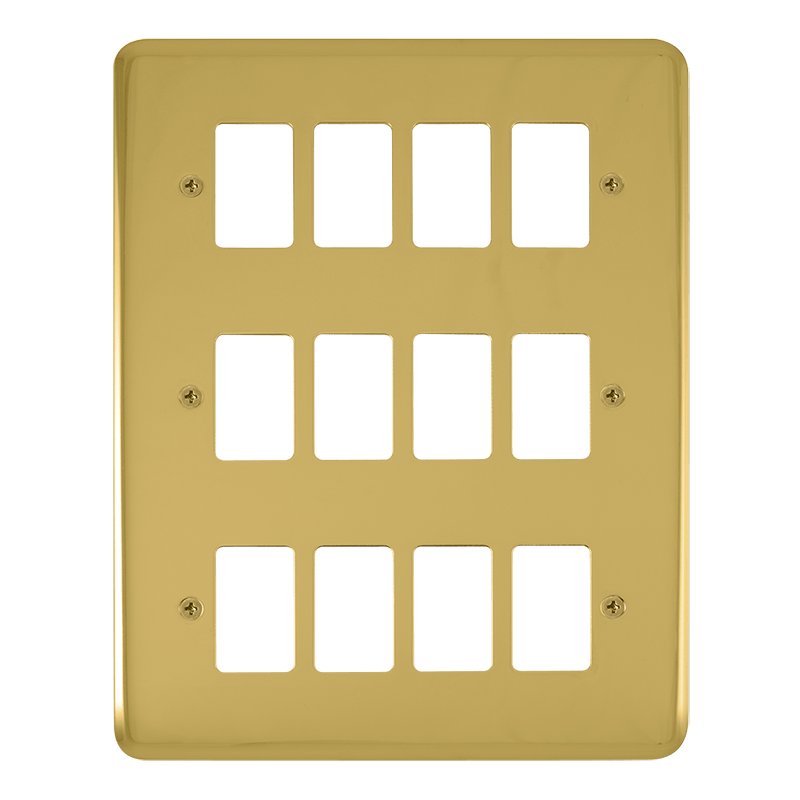 Click GridPro 12 Gang GridPro Frontplate - Polished Brass – DPBR20512