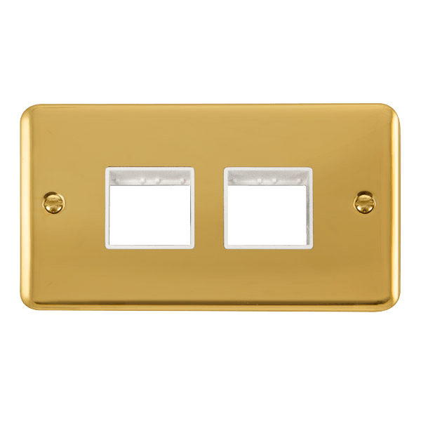 Click MiniGrid 2 Gang MiniGrid Unfurnished Plate - 2 x 2 Apertures – DPBR404WH