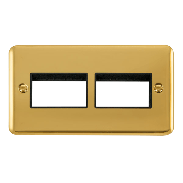 Click MiniGrid 2 Gang MiniGrid Unfurnished Plate - 2 x 3 Apertures – DPBR406BK