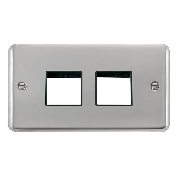 Click MiniGrid 2 Gang MiniGrid Unfurnished Plate - 2 x 2 Apertures – DPCH404BK