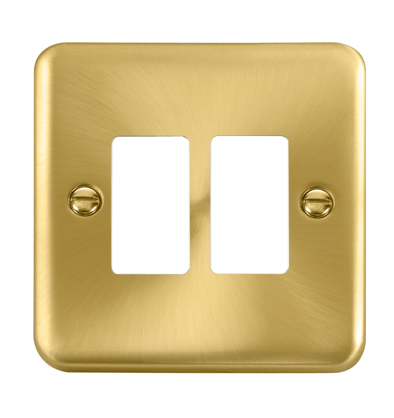 Click GridPro 2 Gang GridPro Frontplate - Satin Brass – DPSB20402