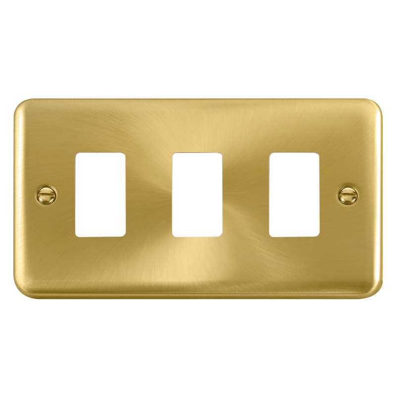 Click GridPro 3 Gang GridPro Frontplate - Satin Brass – DPSB20403