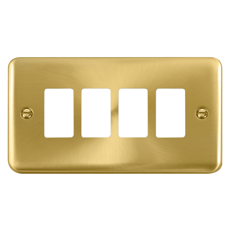Click GridPro 4 Gang GridPro Frontplate - Satin Brass – DPSB20404