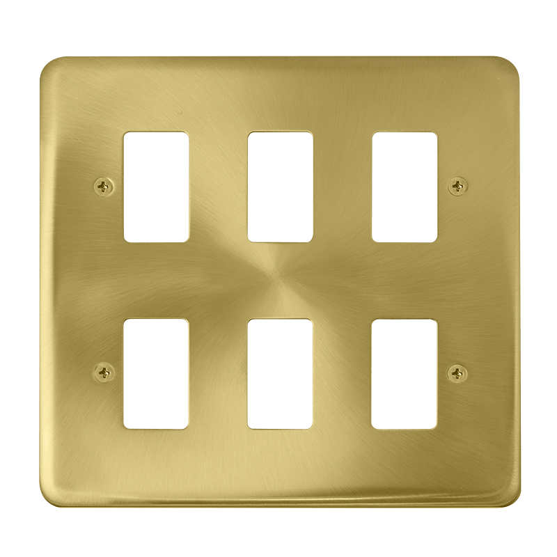 Click GridPro 6 Gang GridPro Frontplate - Satin Brass – DPSB20506