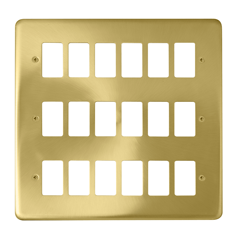 Click GridPro 18 Gang GridPro Frontplate - Satin Brass – DPSB20518