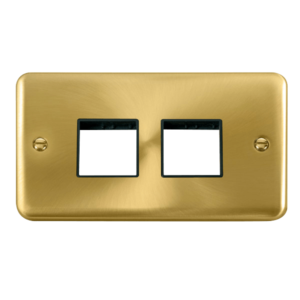Click MiniGrid 2 Gang MiniGrid Unfurnished Plate - 2 x 2 Apertures – DPSB404BK