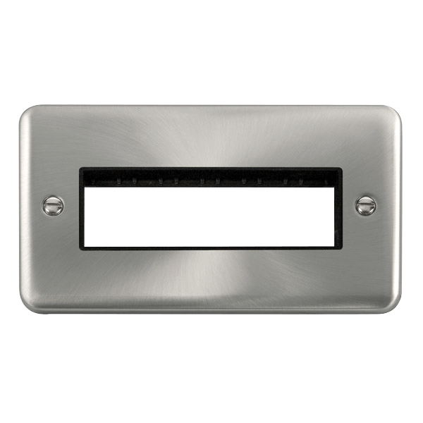 Click MiniGrid 2 Gang MiniGrid Unfurnished Plate - 6 In-Line Apertures – DPSC426BK