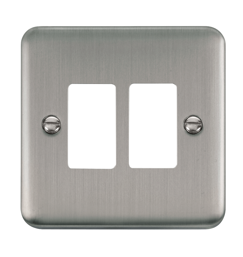 Click GridPro 2 Gang GridPro Frontplate - Stainless Steel – DPSS20402