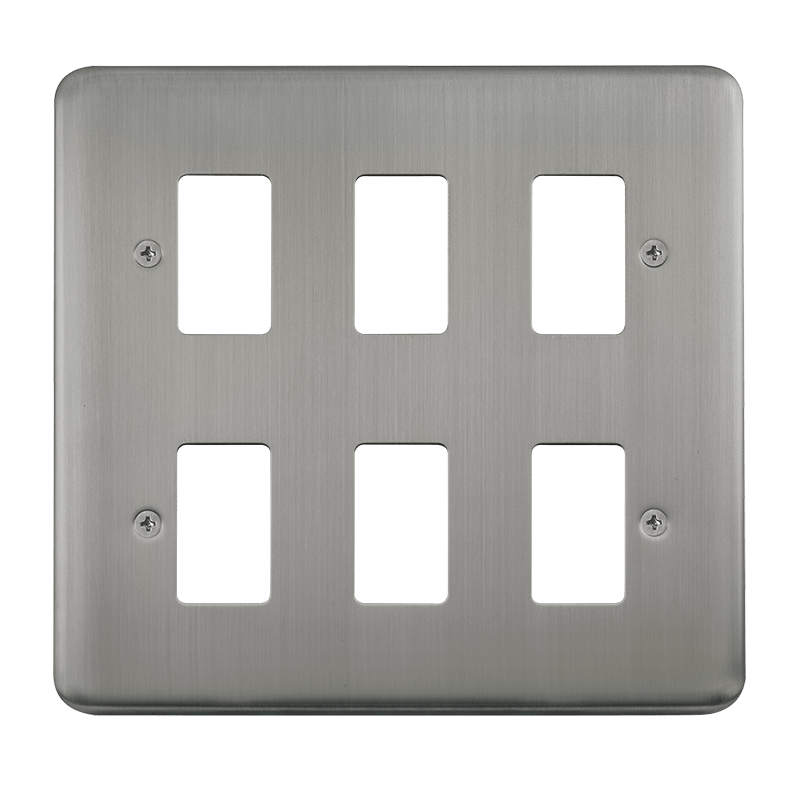 Click GridPro 6 Gang GridPro Frontplate - Stainless Steel – DPSS20506
