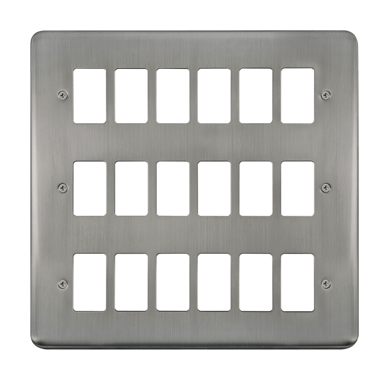 Click GridPro 18 Gang GridPro Frontplate - Stainless Steel – DPSS20518