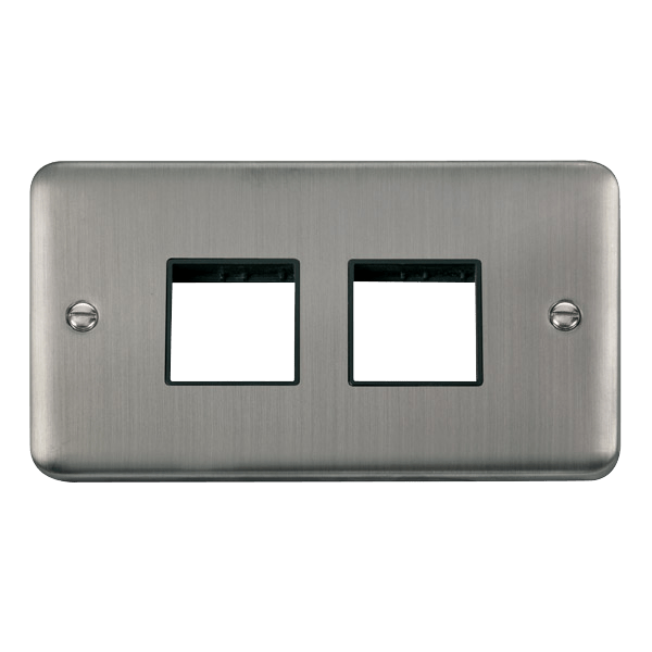 Click MiniGrid 2 Gang MiniGrid Unfurnished Plate - 2 x 2 Apertures – DPSS404BK